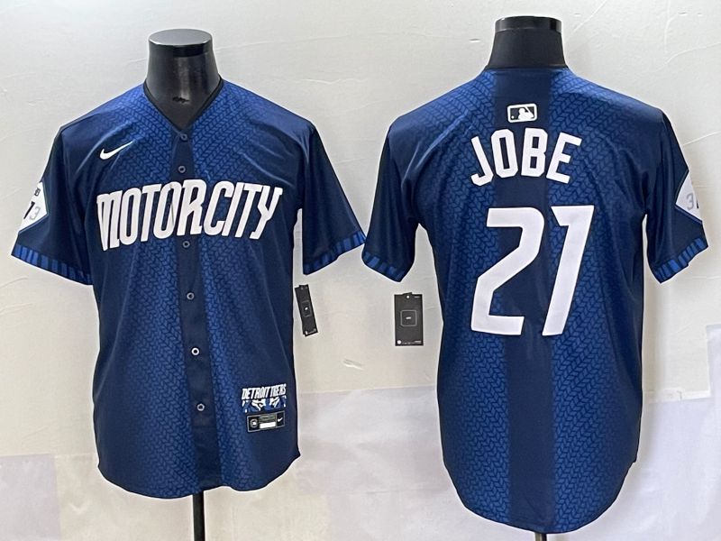 Men 2025 Detroit Tigers 21 Jobe Blue City edition Game Nike MLB Jersey style 1
